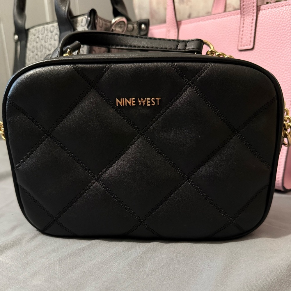 Nine West Quilted Black Crossbody Bag